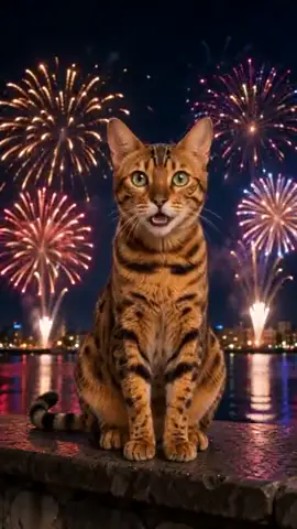 Happy New Year ペット動画テンプレートのプレビュー